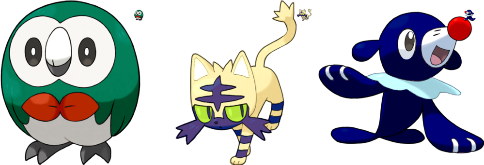 Alola Starters By Skydraofthegoddesses - Pokémon Moon - Nintendo 3ds (1024x341)