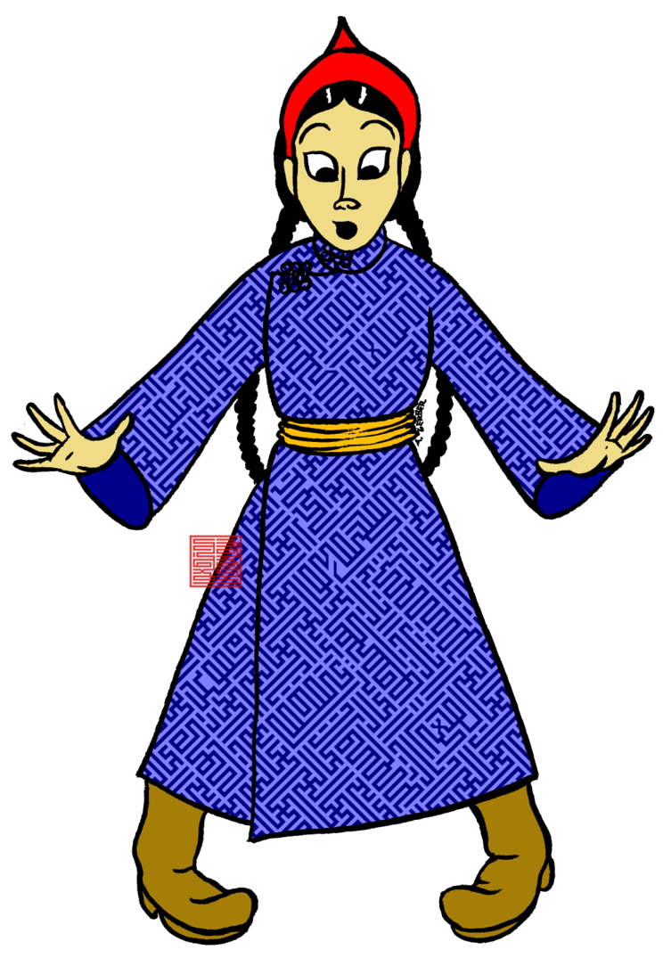 Mongolian Robe Word Search By Eye Of Tengri - Mongolian Traditional Clothes Cartoon (993x1435)