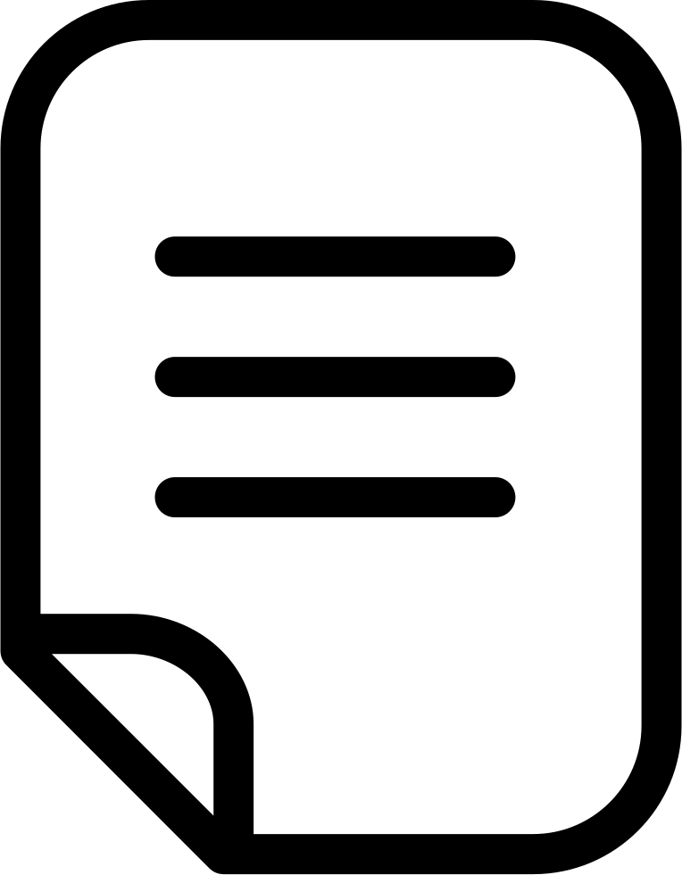 Rounded Paper With Text Lines And One Folded Corner - Icon (764x981)