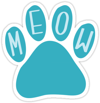 Cat Paw Meow Teal By Danaandthebooks - Circle (375x360)