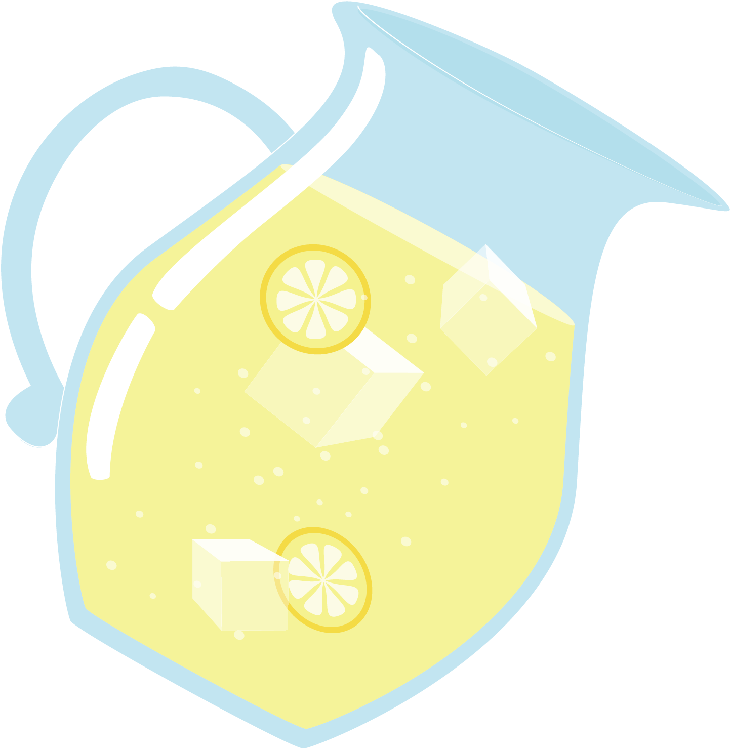 夏日冷饮一壶柠檬茶卡通手绘装饰元素 - Lemon Tea (1444x1482)