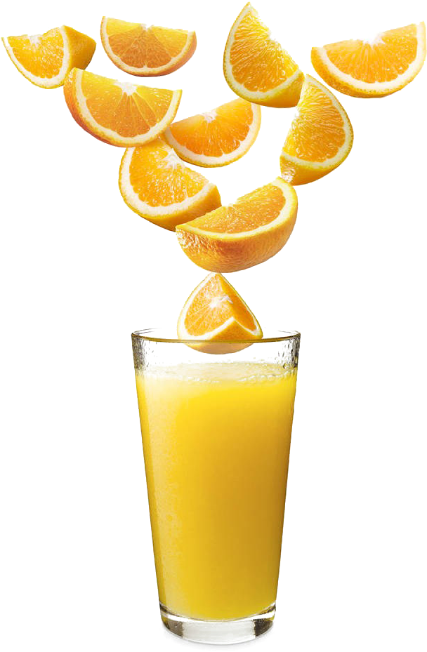 橙汁果汁鲜榨 - Glass Of Drink Png (623x1000)