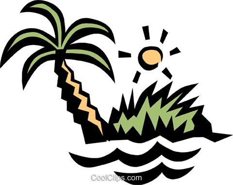 Deserted Island Royalty Free Vector Clip Art Illustration - Clip Art (480x382)