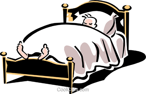 Bed/sleeping Royalty Free Vector Clip Art Illustration - Cartoon Bed Sleepign Person (480x311)