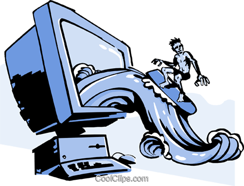 Business Surfing The Web Royalty Free Vector Clip Art - Surfing The Internet Png (480x367)