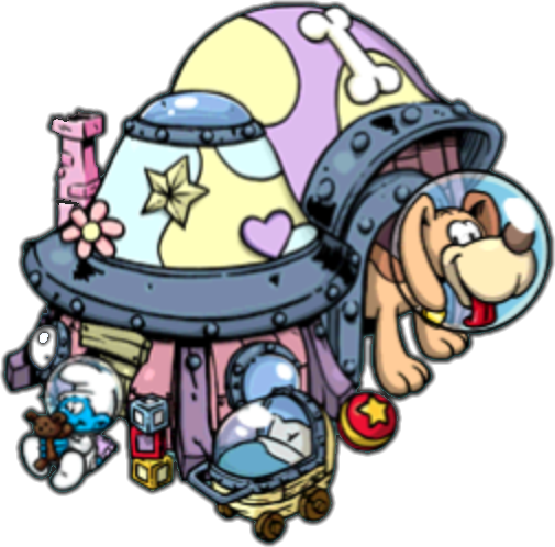 Baby Space Puppy - Cartoon (505x498)