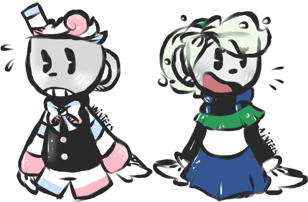Image Result For Cuphead And Mugman Bad - Cartoon (1024x702)