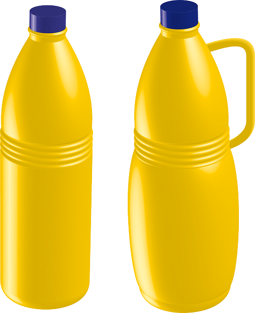 Bottle, Plastic, Bottles, Bleach, Container, Yellow - Botellas De Plastico Amarillo (521x640)