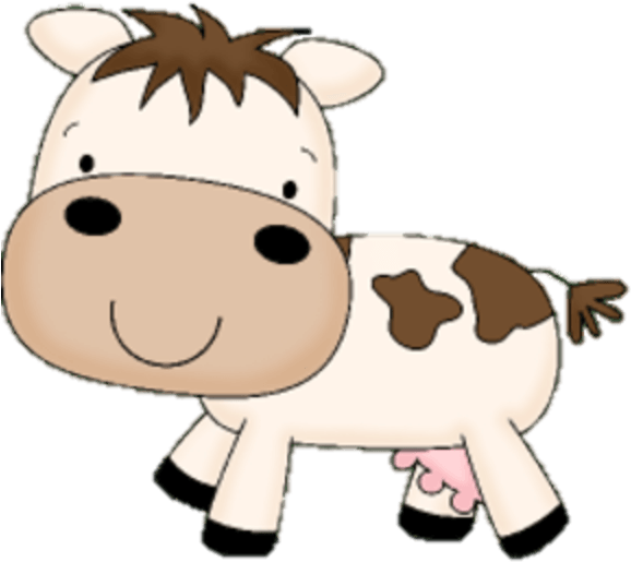 Baby Cow Clipart - Baby Cow Vector Png (600x576)