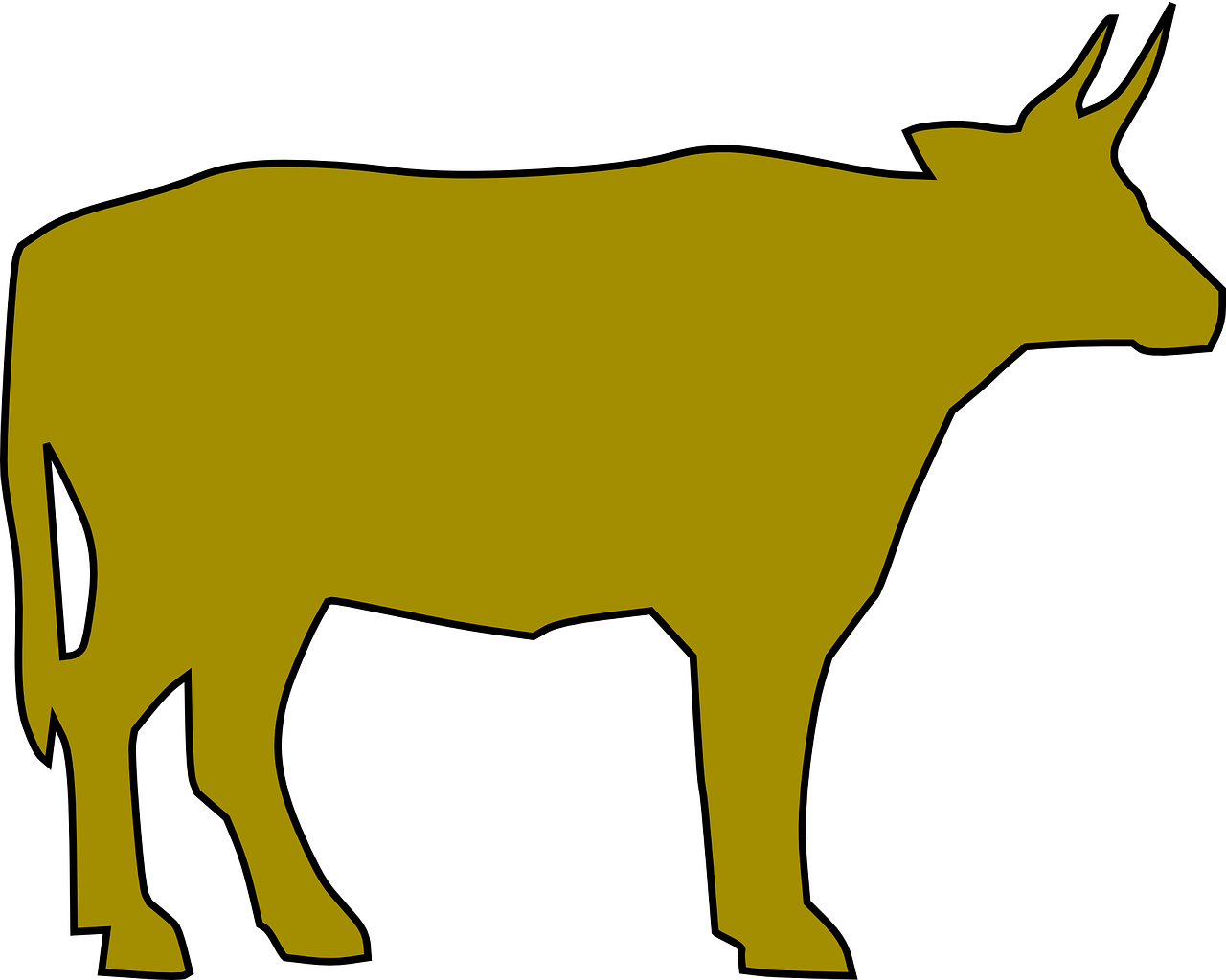 Cattle Farm Cow Milk Beef Transparent Image - Yellow Cow Clipart (1280x1024)