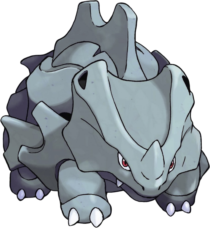 Stats, Moves, Evolution, Locations & Other Forms - Pokemon Rhyhorn (736x800)