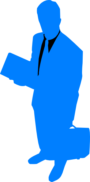Blue And Black Svg Clip Arts 294 X 594 Px - Businessman Silhouette (294x594)