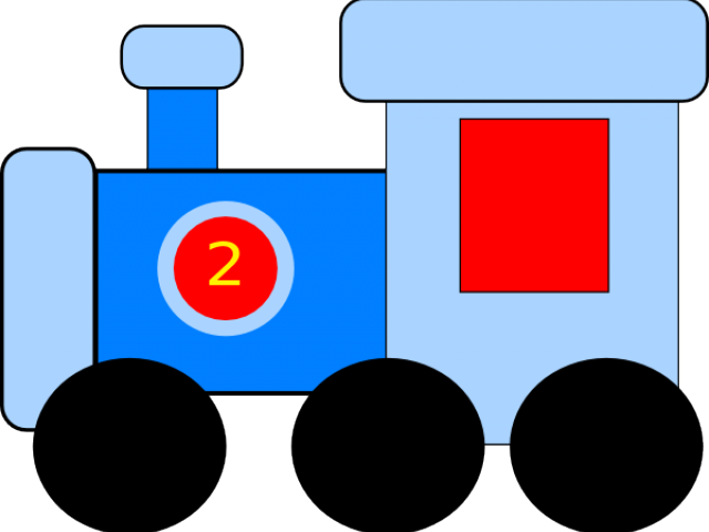 Long Clipart Little Train - Blue Red Train Cartoon (640x480)