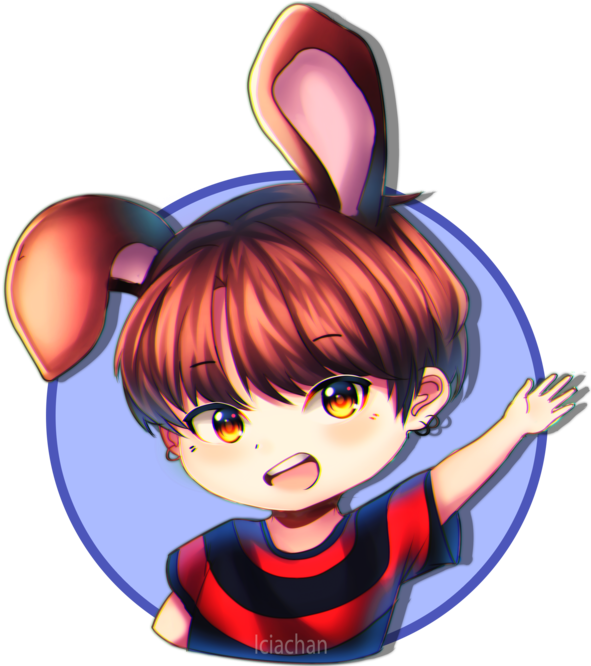 Bts Stickers 1 7 Jungkook By Iciachan On Deviantart - Bts Fanart Jungkook Chibi (600x665)