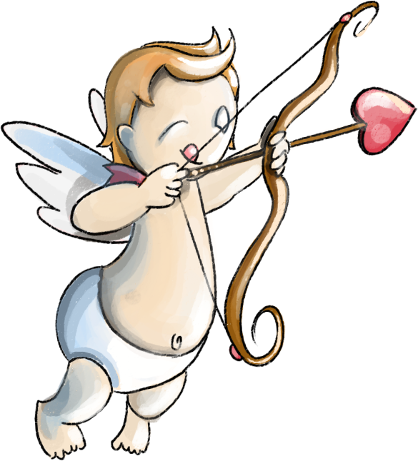 Cupid, Kiprah Sang Dewa Cinta Di Era Yunani Kuno - Cartoon (585x646)