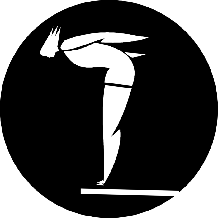 Vector Illustration Of Diver Prepares To Dive Into - Crescent (700x700)