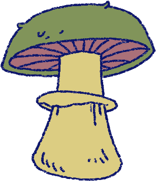 Fungi And Lichen - Cartoon (400x400)