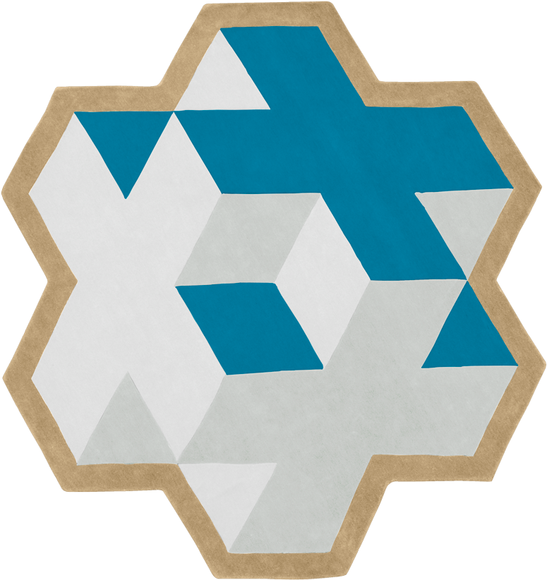Geometrical Blue Tapis Rug Carpet - Carpet (800x843)