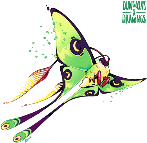 Luna Moth - Cartoon Luna Moth (500x483)