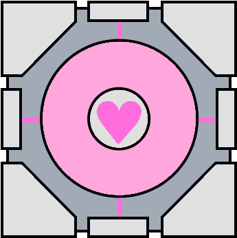 2d Weighted Companion Cube By Pseudospeed - Portal 2 Weighted Companion Cube (364x364)