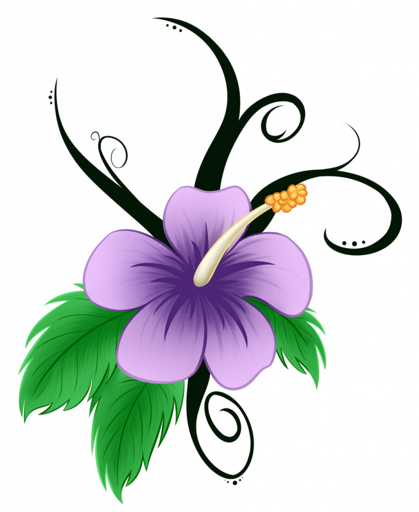 Tremendous Hawaiian Flowers Cartoon Flower Clip Art - Hibiscus Flower In Cartoon (837x1024)