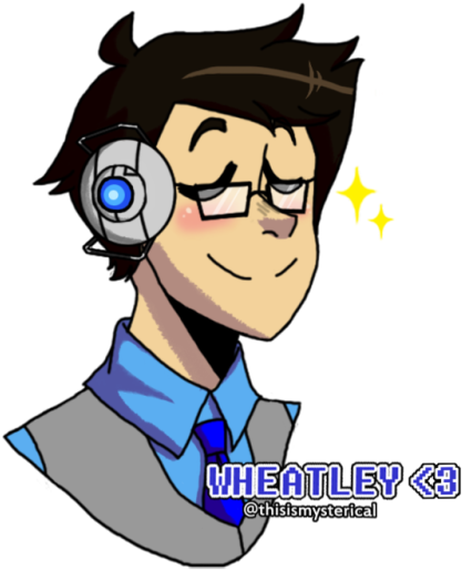 Wheatley From @geekenders ' Portal - Human Wheatley Portal 2 (500x659)