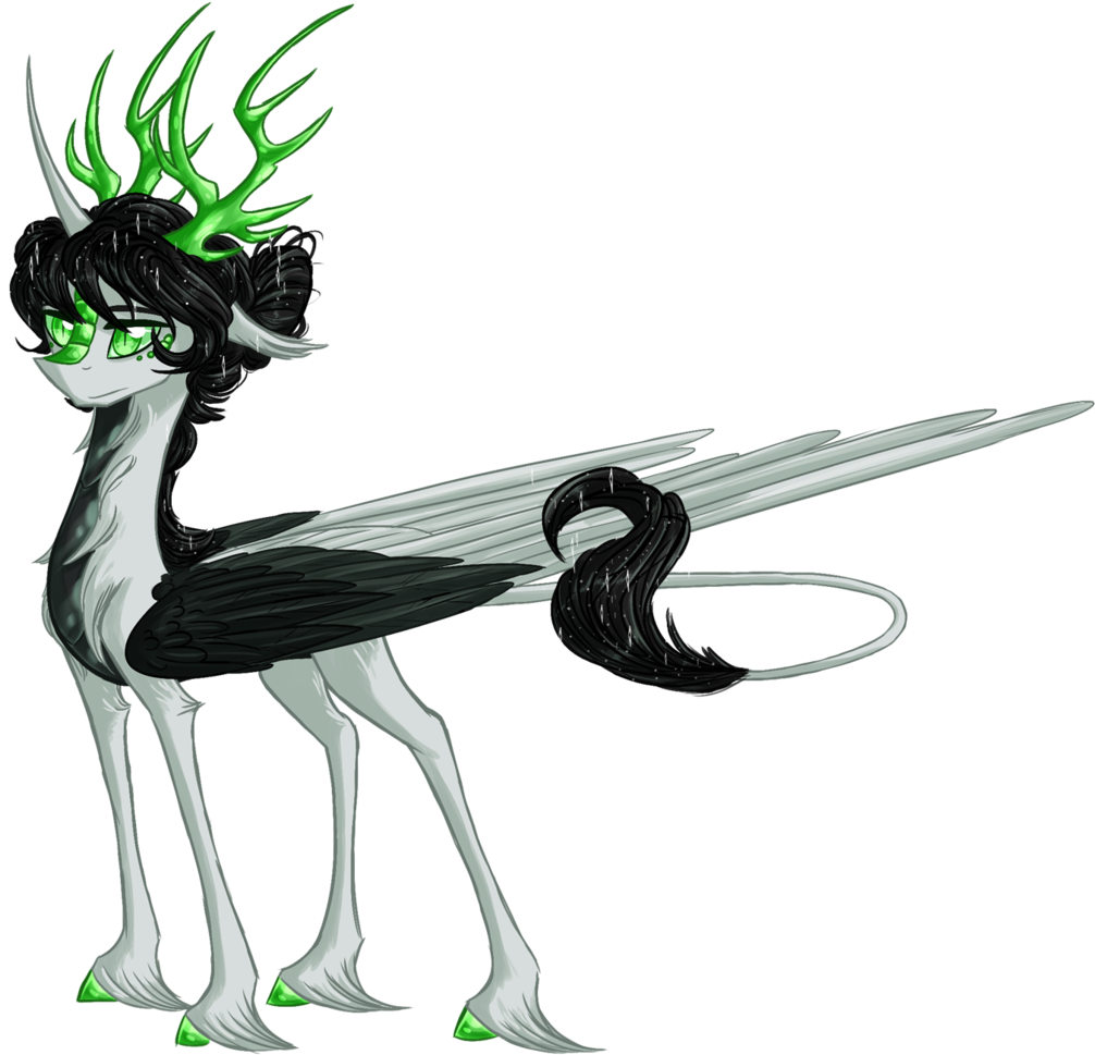 Alicorn, Alternate Universe, Antlers, Artist - Illustration (1097x1024)