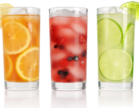 Juice Products And Dispensers - Cold Drinks Glass Png (458x370)