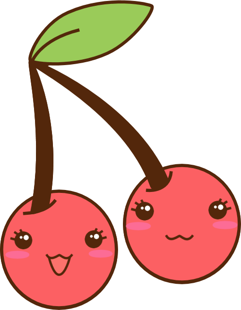 Coman Frutas Y Verduras - Cute Cherries (496x638)