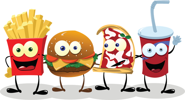 #499876 Cartoon Of Food Wallpaper And Background - Fast Food Gif Animado (630x341)