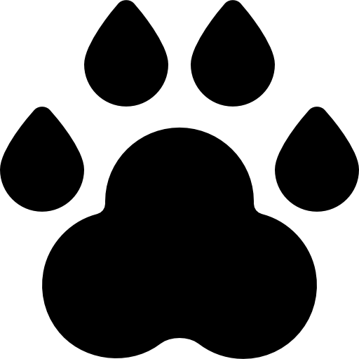 Animal Track Free Icon - Schwarzer Panther Fussabdruck (512x512)
