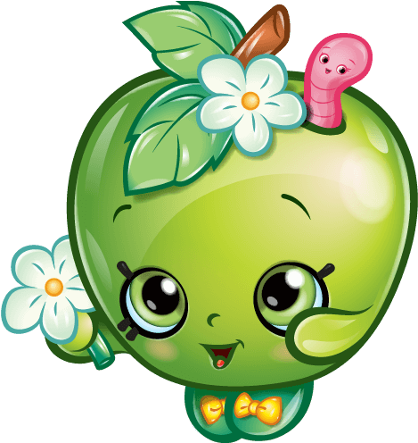 Disfraces Frutasdibujos Para - Shopkins Apple Blossom Green (576x495)