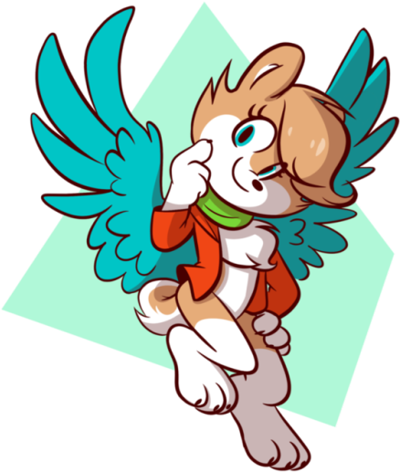 Akita Pegasus - Illustration (500x552)