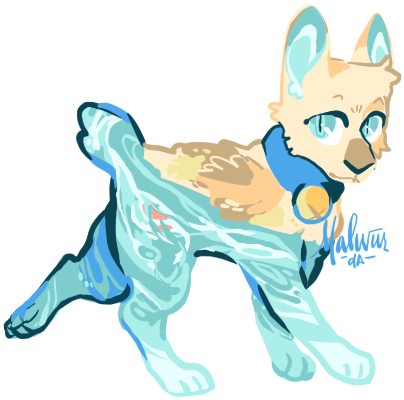 Lakewater [art Trade] By Malwur - Cartoon (500x500)