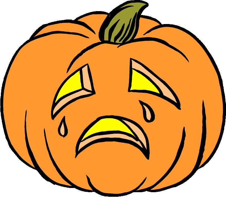 Sad Pumpkin Stock Illustration - Sad Jack O Lantern Face (750x656)