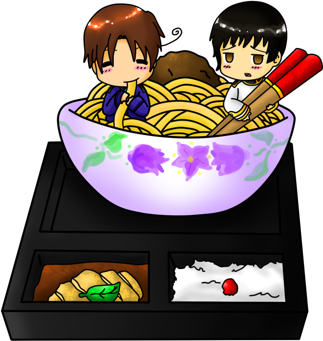 Japan And Italy Pasta Box Redo By Septic-kitty - Cartoon (668x704)