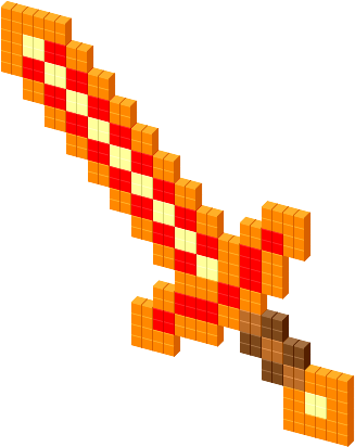 View Cursor On T-shirt - Minecraft Fire Sword Transparent (330x418)