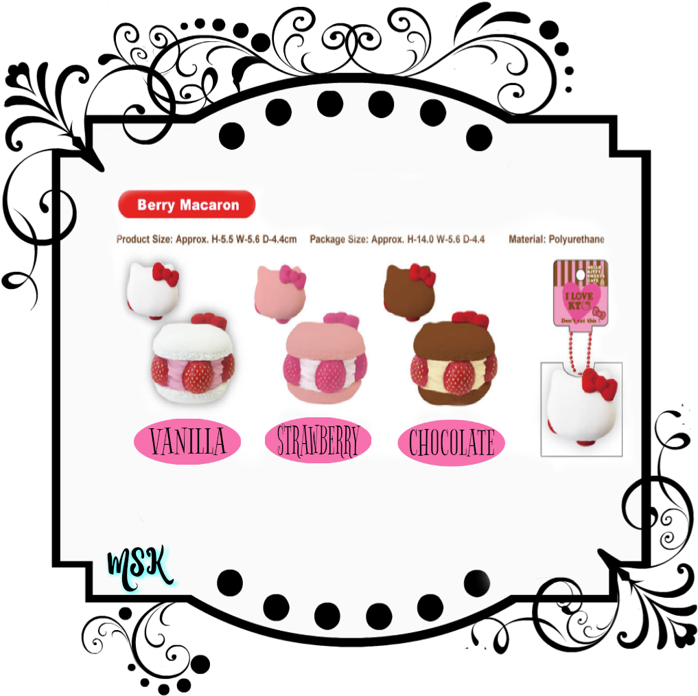 Hello Kitty Strawberry Danish & Berry Macaron Squishy - Squishy Puni Maru Monkey (1024x1024)