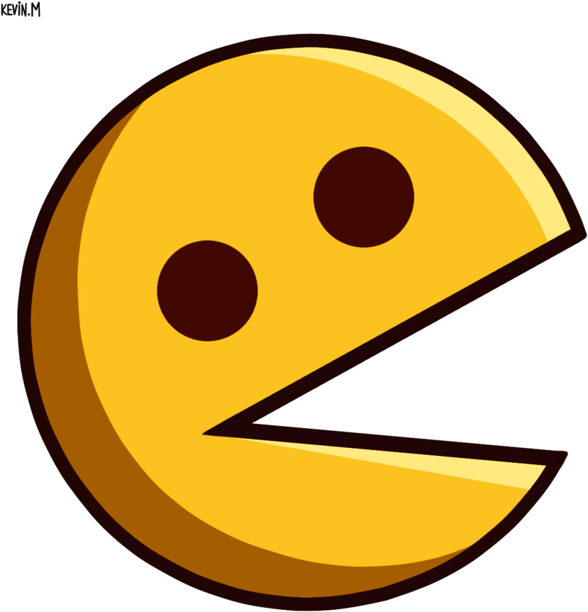 World's Biggest Pac-man Emoticon Clip Art - Pacman Png (855x935)