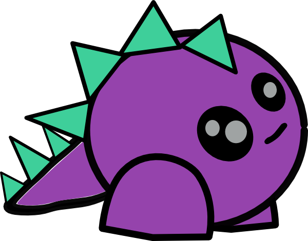 Cute Cartoon Purple Dinosaur (600x470)