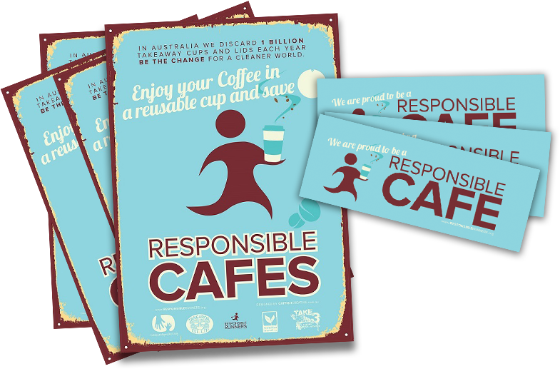 Participating Cafes Get A Vintage Style Poster, An - Reusable Coffee Cups Poster (800x559)