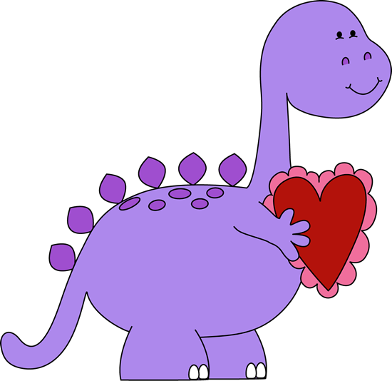 Valentineu0026#39s Day Dinosaur Clip Art - Valentines Day Clip Art Dino (550x534)