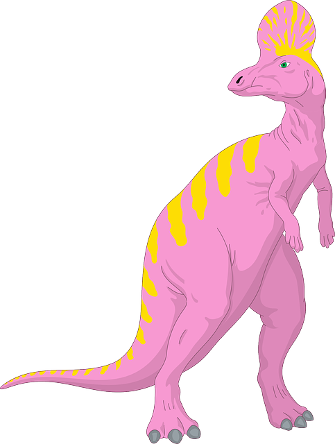 Purple, Art, Dinosaur, Tail, Reptile, Ancient - Dinosaur With Crown On Head (483x640)