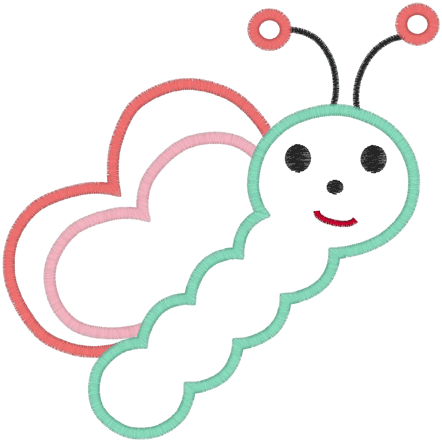 Spring Babies Butterfly Applique - Spring Babies Butterfly Applique (442x442)