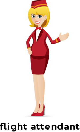 Learn English Flight Attendant Png Png Images - Flight Attendants Png Cartoons (304x500)
