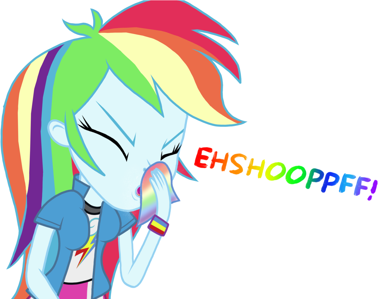 Proponypal, Equestria Girls, Handkerchief, Nose Blowing, - Cartoon (1280x960)
