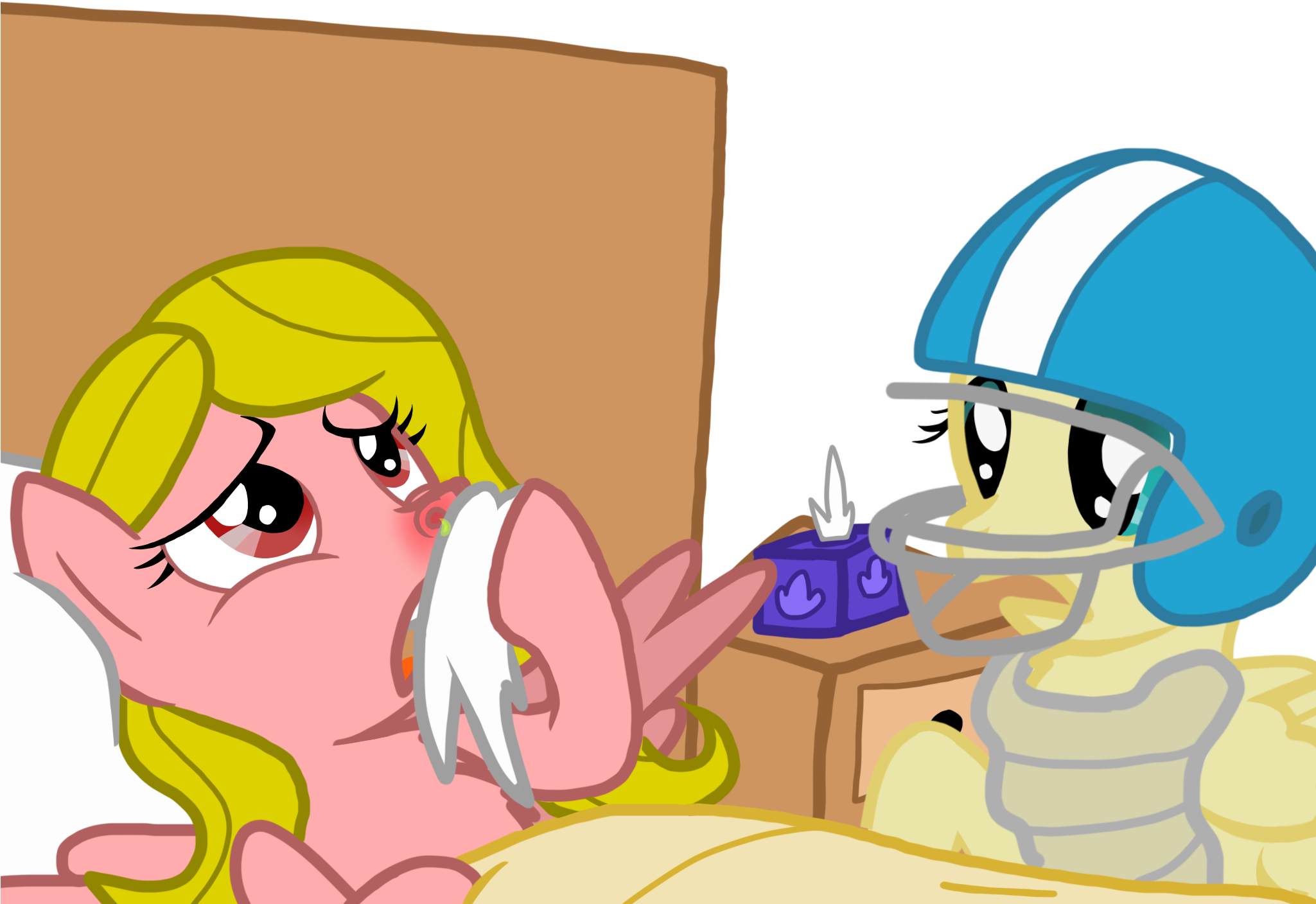 Proponypal, Cold, Fetish, Flu, Fluttershy, Football - Cartoon (2048x1536)