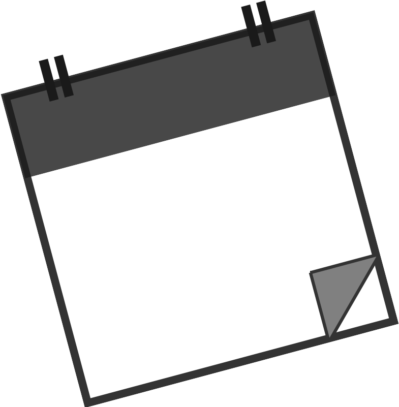 Office Calendar Desk Line - Blank Calendar Clipart Black And White (800x800)