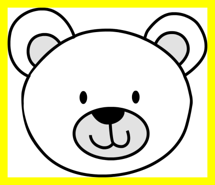 Inspiring Teddy Bear Clipart Black And White Best Of - Cartoon Polar Bear Face (430x369)