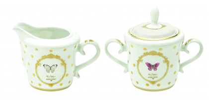 Vintage Luxury Creamer Sugar Set Fro Coffee Or Tea - Nuova R2s Cukiernica + Mlecznik Do Kawy Elegance 1104 (420x420)